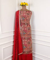 Crepe Red Unstitched Suit